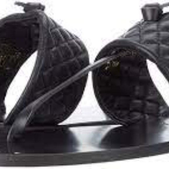 JOIE Batton Quilted Thong Flat Sandals in Black Leather Size 7.5 Brand New Boxed - Picture 7 of 9